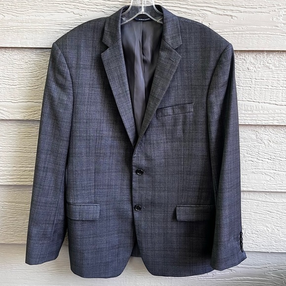 RRL Ralph Lauren Wool Jacket‎ Coat Blazer Gray W/Blue Plaid 42R ?See Description - Picture 12 of 12